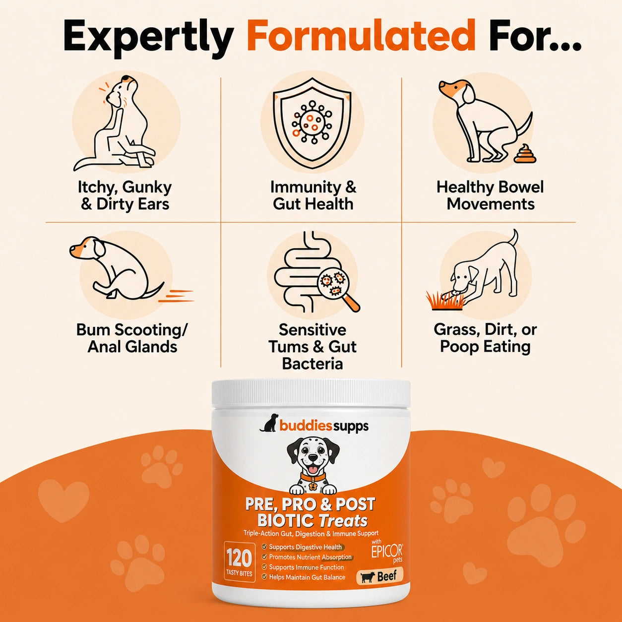 Buddies Supps™ Pre, Pro & Postbiotic Treats